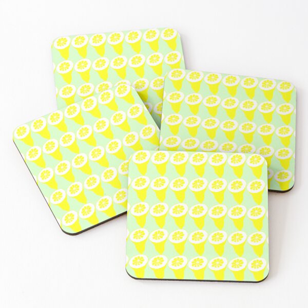 Item preview, Squeeze the Day! and Pattern with Yellow Lemon Cut  on Light Green Background designed and sold by IraNiva.