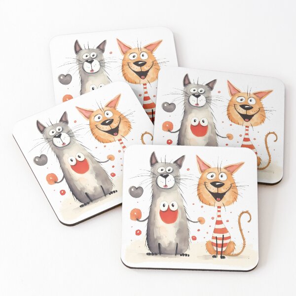 Item preview, Whimsical Cat Tales: Cartoon Cats Watercolor Illustration designed and sold by BNCH44.