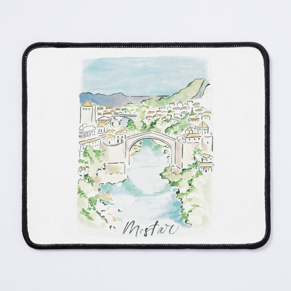 Item preview, Mostar, Bosnia Travel Poster Print Sticker  designed and sold by alwaysbookish.