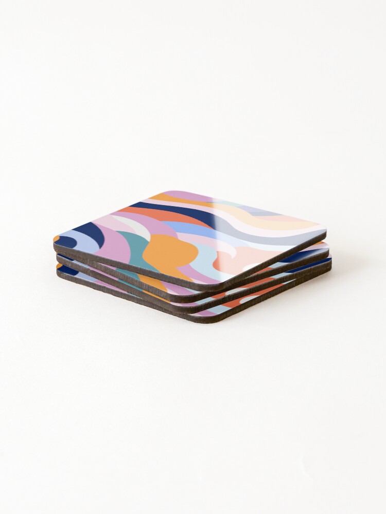 Thumbnail 4 of 5, Coasters (Set of 4), Colorful Abstract Flowy Pattern designed and sold by Jselz.