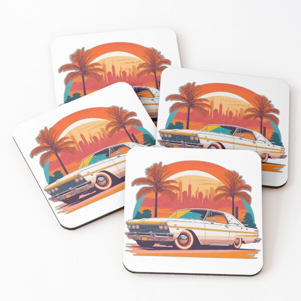 Item preview, coche retro miami designed and sold by PrintifyWorld.
