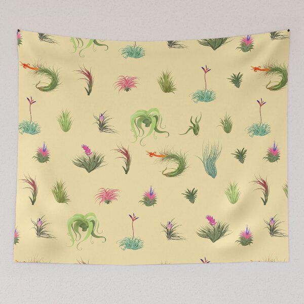 Item preview, Airplant Repeating Pattern Refreshed pale yellow bg designed and sold by Maysoulrose.
