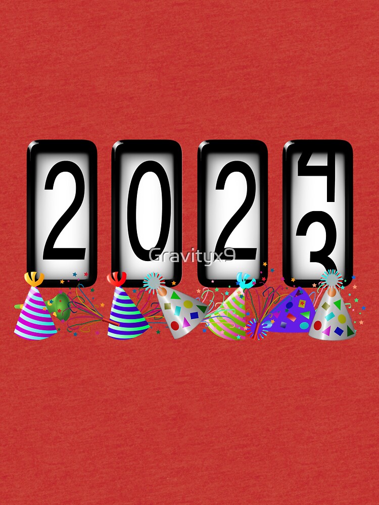 Thumbnail 6 of 6, Tri-blend T-Shirt, New Years Odometer Party Hats 2024 designed and sold by Gravityx9.
