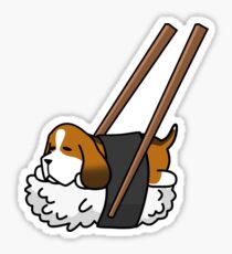 Funny Sushi Basset Hound Sticker