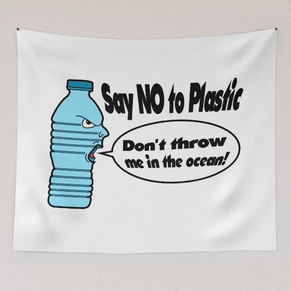 Item preview, Say No to Single Use Plastics drawing designed and sold by Blondiabshop.