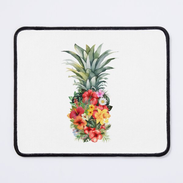 Item preview, Tropical Pineapple with Hawaiian Flowers designed and sold by sweetbelle.