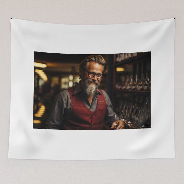 Item preview, Sommelier Manager Showcasing Wine for Upscale Restaurant designed and sold by TheBrainArt.