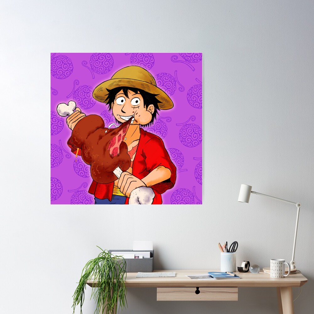 Monkey D Luffy - One Piece (2.0) + icon background Poster for Sale by  Blake Radcliff