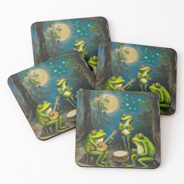 Aperçu de l'œuvre Orchestre de grenouille peinture à l'huile Goblincore créée et vendue par soulfulprintss8.