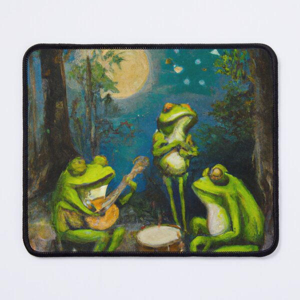 Item preview, Goblincore Oil Painting Frog Orchestra designed and sold by soulfulprintss8.