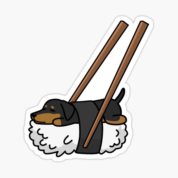 Funny Sushi Dachshund Sticker