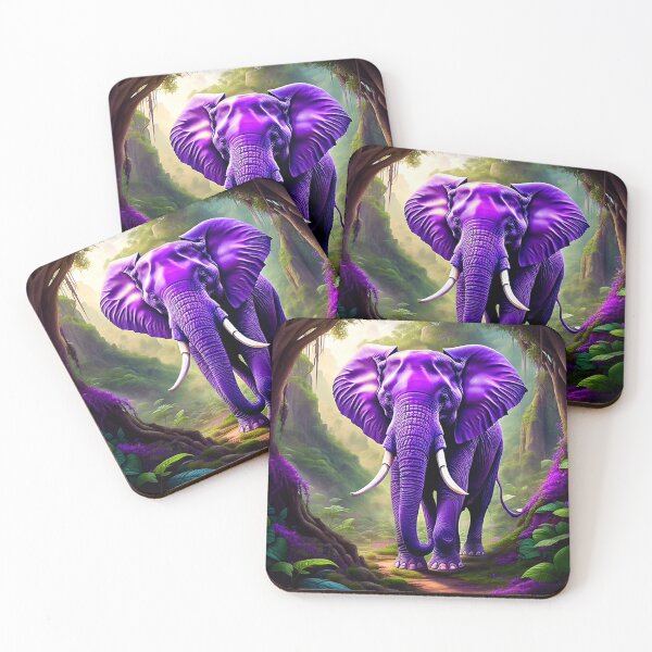 Item preview, Purple elephant in the jungle designed and sold by AICreatorin.