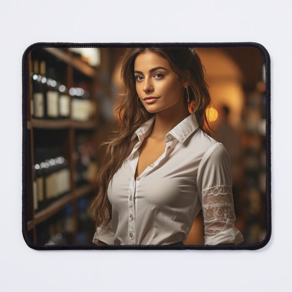 Item preview, Lady Sommelier Explaining Wine for Upscale Restaurant designed and sold by TheBrainArt.