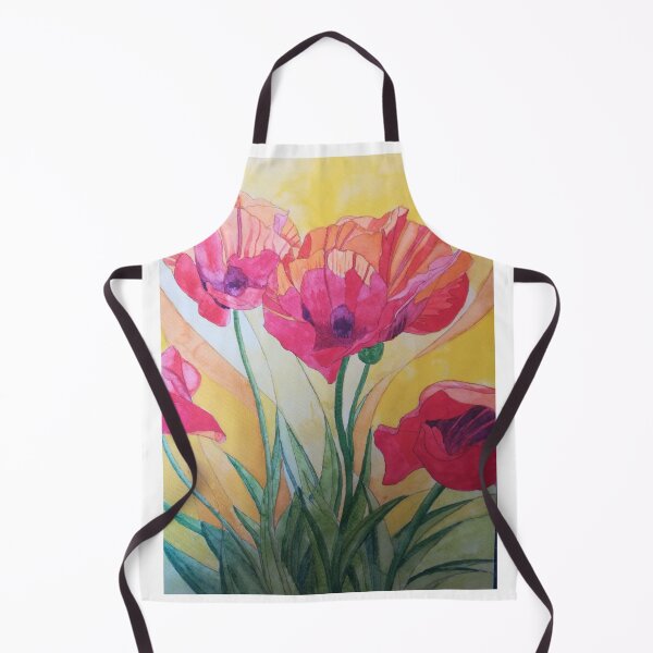 Item preview, Red poppies in the sunshine watercolour painting designed and sold by esvb.
