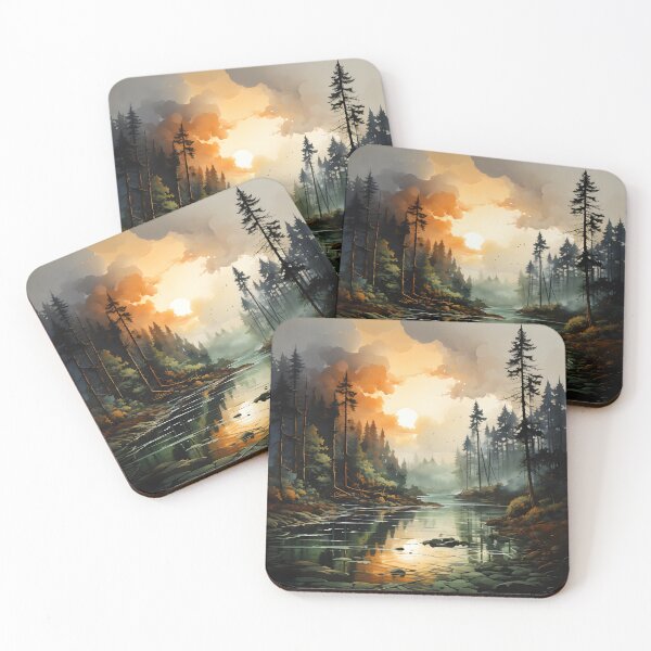 Item preview, Misty Forest Landscape Ink Paint 1 designed and sold by Maxouniverse.