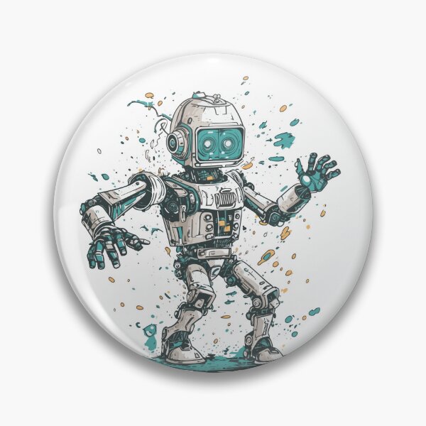 Item preview, Action shot of robot kawaii style designed and sold by InstaCreatives.