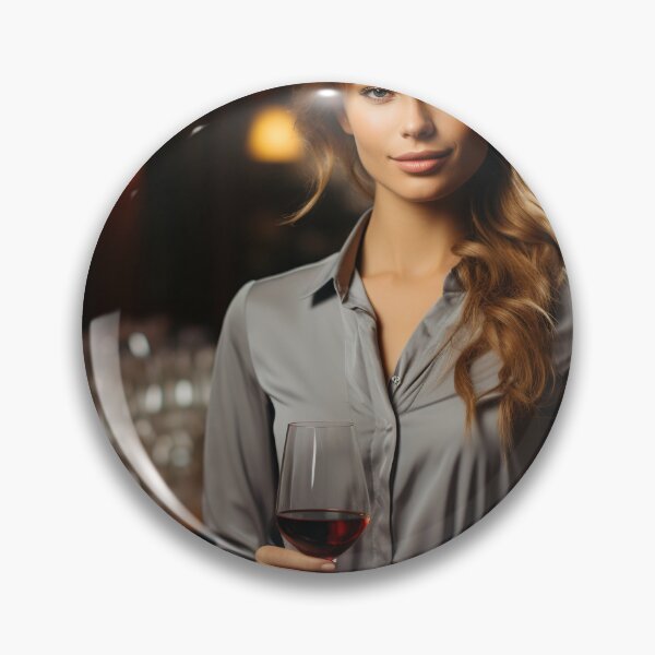 Item preview, Lady Sommelier Educating Wine for Upscale Restaurant designed and sold by TheBrainArt.