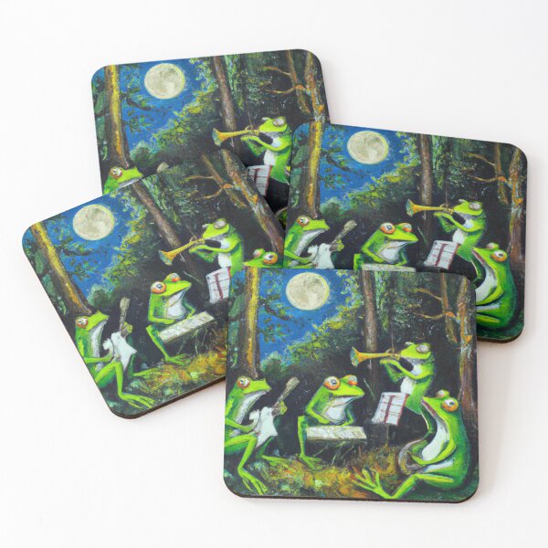 Item preview, Goblincore Frog Orchestra Oil Painting designed and sold by soulfulprintss8.