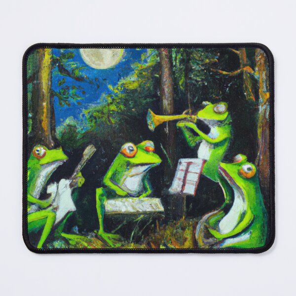 Item preview, Goblincore Frog Orchestra Oil Painting designed and sold by soulfulprintss8.
