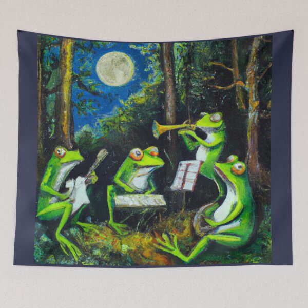 Item preview, Goblincore Rana Orquesta Pintura Al Óleo designed and sold by soulfulprintss8.