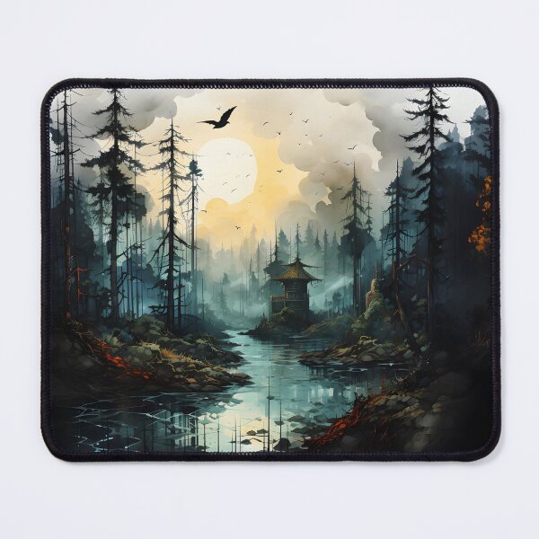 Item preview, Misty Forest Landscape Ink Paint 2 designed and sold by Maxouniverse.