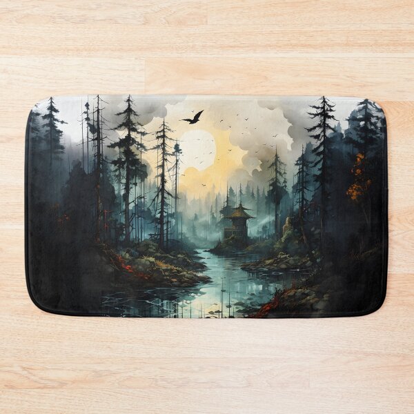 Item preview, Misty Forest Landscape Ink Paint 2 designed and sold by Maxouniverse.