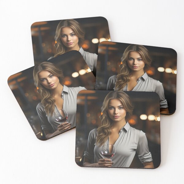 Item preview, Lady Sommelier Bragging Wine for Upscale Restaurant designed and sold by TheBrainArt.