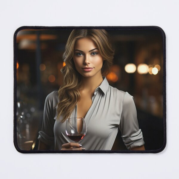Item preview, Lady Sommelier Bragging Wine for Upscale Restaurant designed and sold by TheBrainArt.