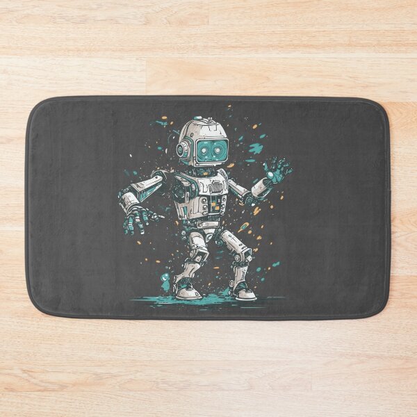 Item preview, Action shot of robot kawaii style designed and sold by InstaCreatives.