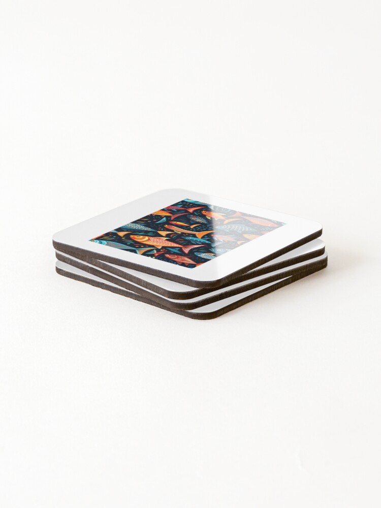 Thumbnail 4 of 5, Coasters (Set of 4), Fish Pattern designed and sold by excelente.