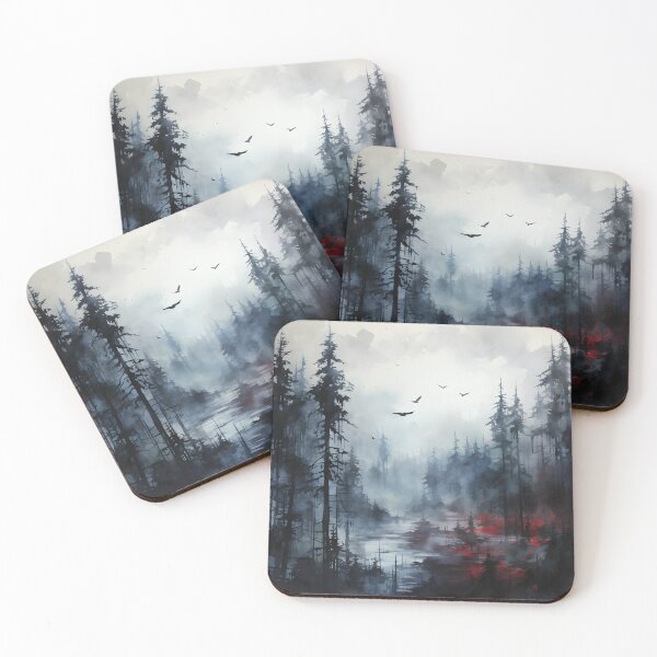 Item preview, Misty Forest Landscape Ink Paint 3 designed and sold by Maxouniverse.