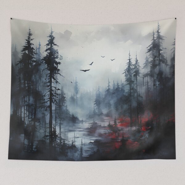 Item preview, Misty Forest Landscape Ink Paint 3 designed and sold by Maxouniverse.