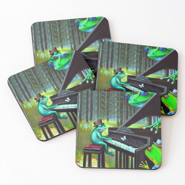 Item preview, Weirdcore Frog Pianist Surrealism Oil Painting designed and sold by soulfulprintss8.