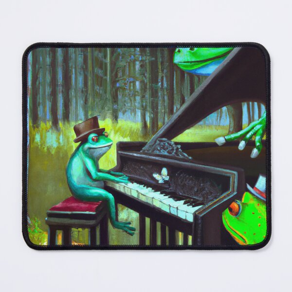 Item preview, Weirdcore Frog Pianist Surrealism Oil Painting designed and sold by soulfulprintss8.