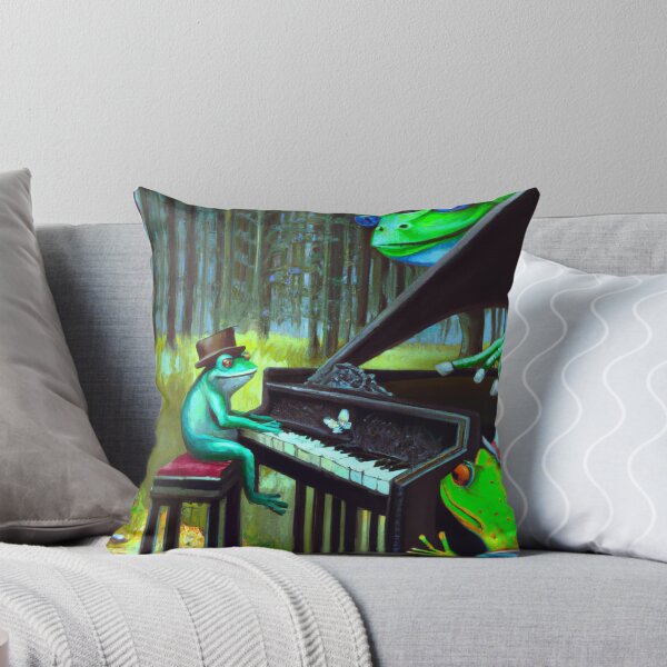 Item preview, Weirdcore Frog Pianist Surrealism Oil Painting designed and sold by soulfulprintss8.