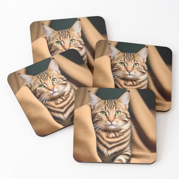 Item preview, Adorable Tabby Cat with Green Eyes on a Blanket designed and sold by TuckerLogan.