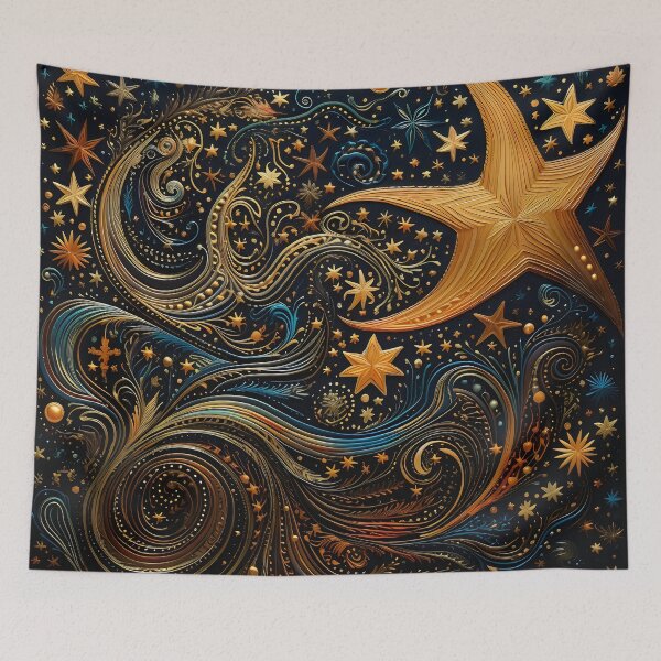 Item preview, Indian Silk Textile Pattern X: Celebrates Music, Mythology and Festivals with Celestial Colors and Intertwined Shapes. designed and sold by InsaneLEDP.