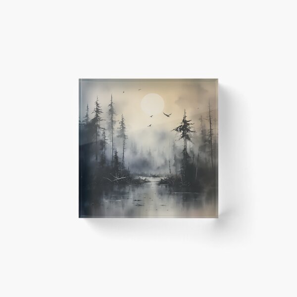 Item preview, Misty Forest Landscape Ink Paint 4 designed and sold by Maxouniverse.