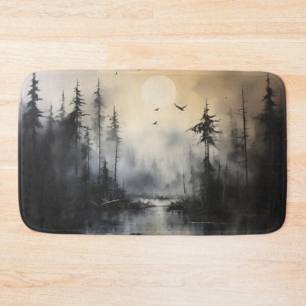 Item preview, Misty Forest Landscape Ink Paint 4 designed and sold by Maxouniverse.