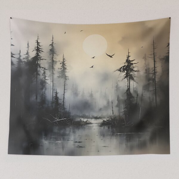 Item preview, Misty Forest Landscape Ink Paint 4 designed and sold by Maxouniverse.
