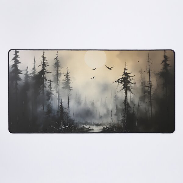 Item preview, Misty Forest Landscape Ink Paint 4 designed and sold by Maxouniverse.