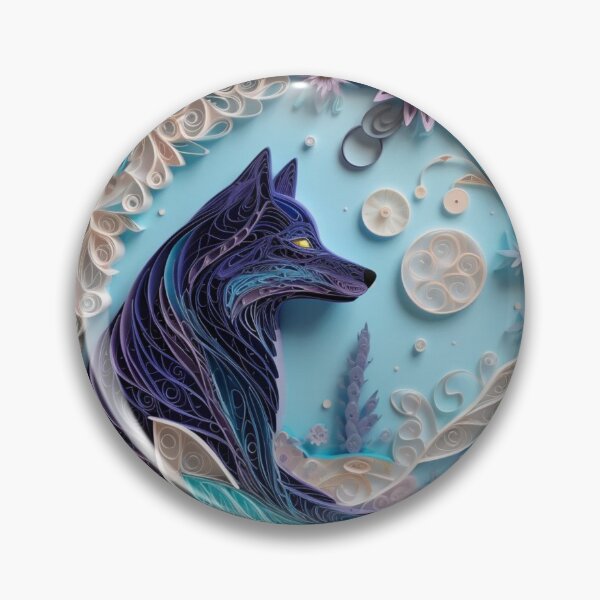 Item preview, Fantasy fox with flowers and moon on blue background. Fantasy illustration. designed and sold by aiphotosart.