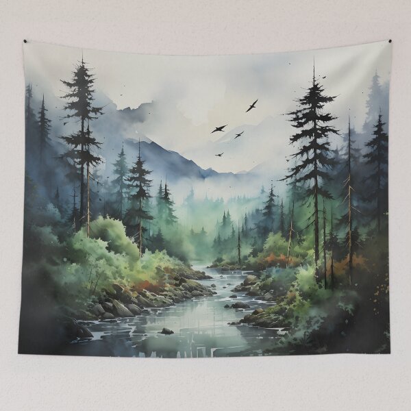 Item preview, Misty Forest Landscape Ink Paint 5 designed and sold by Maxouniverse.
