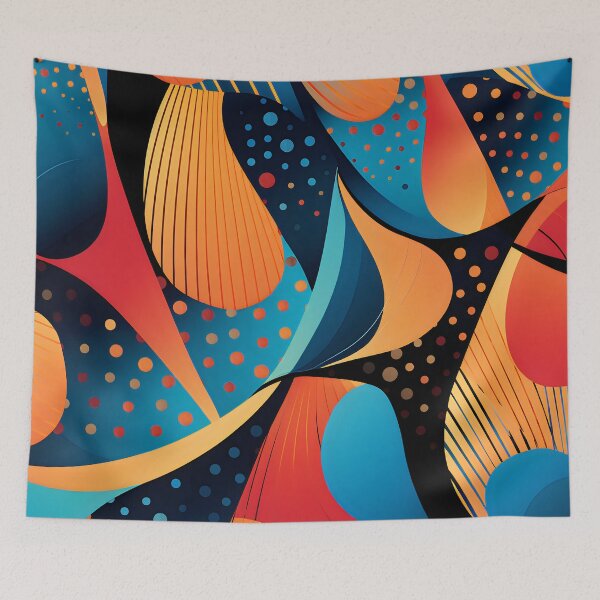 Item preview, Indian Silk Textile Pattern XV: Celebrates Music, Mythology and Festivals with Celestial Colors and Intertwined Shapes. designed and sold by InsaneLEDP.