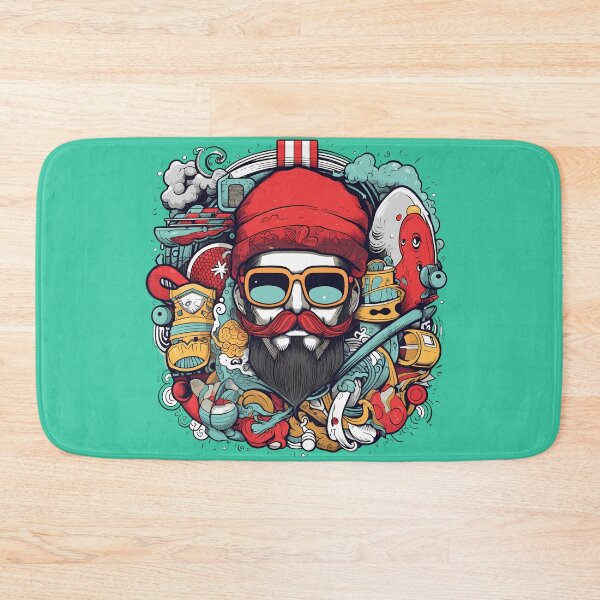 Item preview, Red mustache hipster doodle classic tshirt designed and sold by KalicoDesignUS.