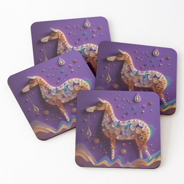 Item preview, Horse, moon and stars on a purple background. 3d rendering designed and sold by aiphotosart.