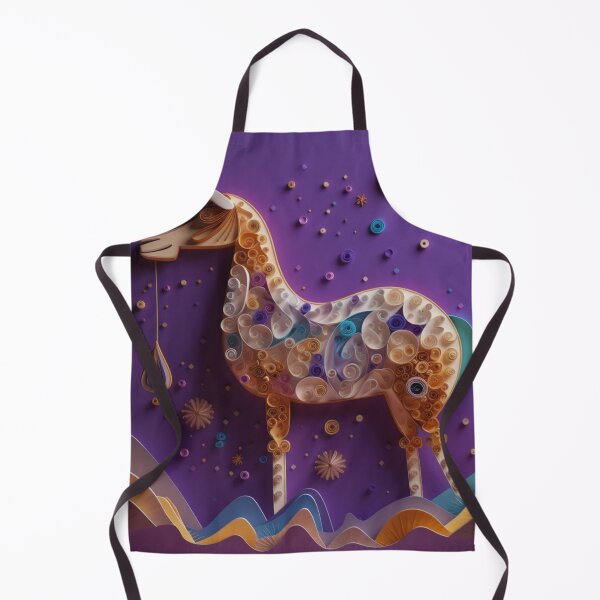 Aperçu de l'œuvre Cheval, lune et étoiles sur fond violet. rendu 3d créée et vendue par aiphotosart.