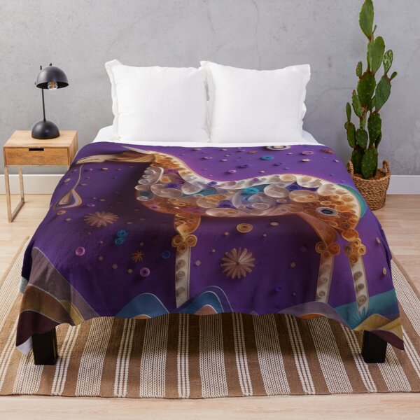Item preview, Horse, moon and stars on a purple background. 3d rendering designed and sold by aiphotosart.
