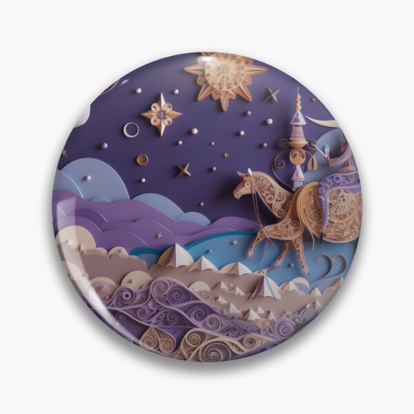 Item preview, Horse, moon and stars on a purple background. 3d rendering designed and sold by aiphotosart.