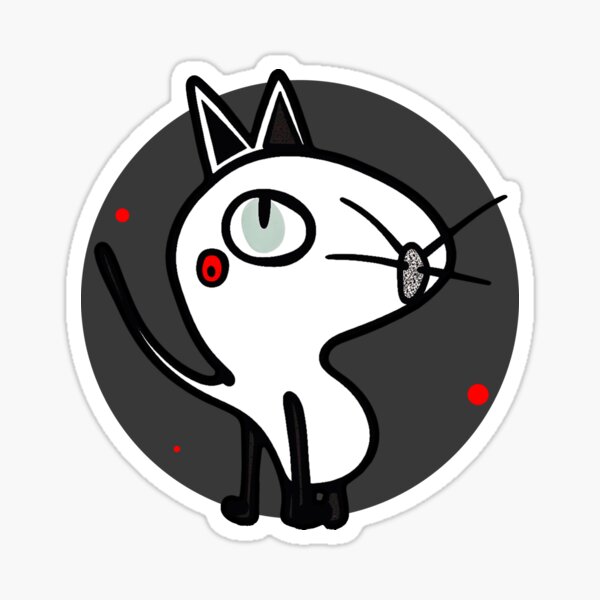Cat Doodle, Simple Miaw Illustration Sticker
